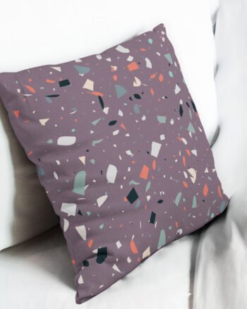 Dark terrazzo cushion cover