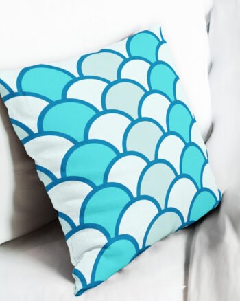 Waves Pattern Turquoise cushion cover