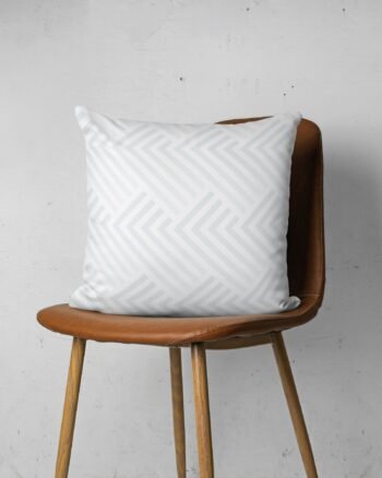 Light gray geometric cushion cover