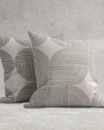 Set of 2 geometric scandinavian outline cushion cover