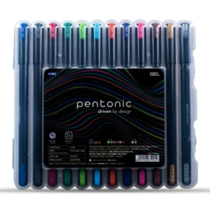 Pentonic Hard Box Case Multicolour 0.6mm Gel Pen Set