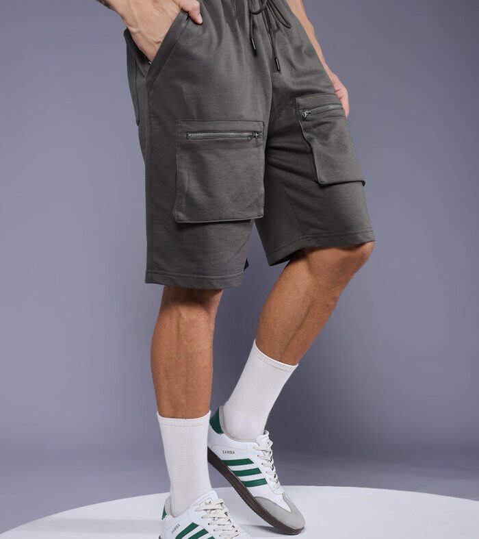 Mens Cargo Shorts - Olive Green