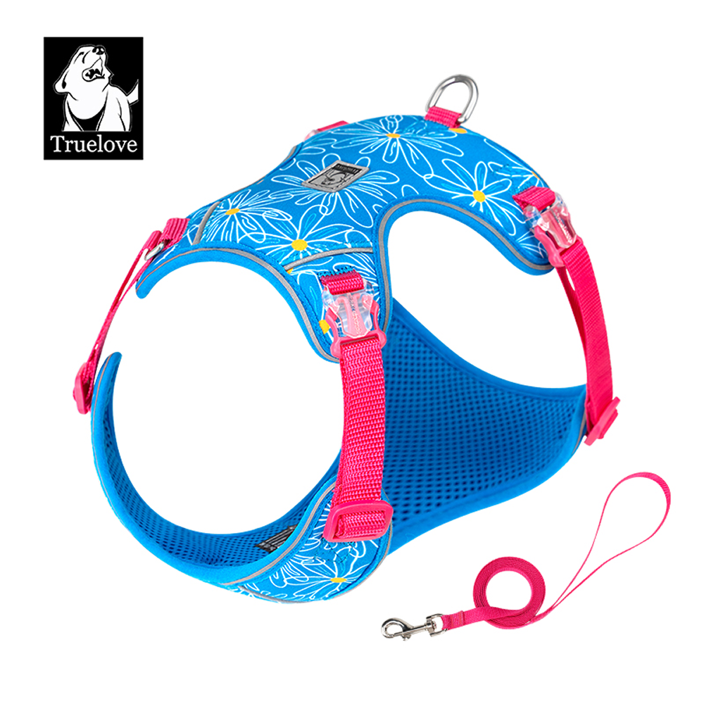 Truelove Ultra Light Harness & Leash Set for Small Dogs (Diva Blue)