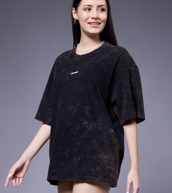 Women Retro Washed Oversized T Shirt 1