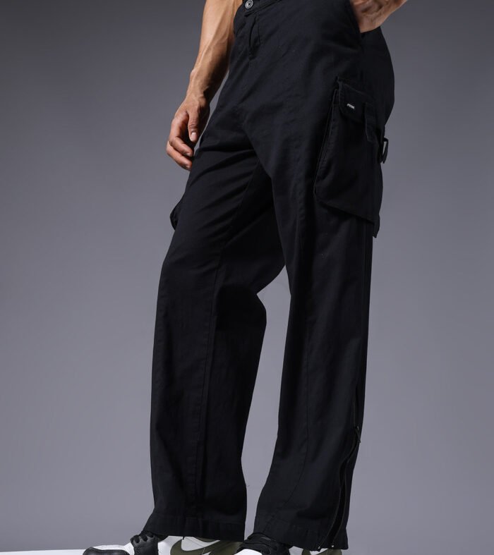 Men Utility Cargos Black