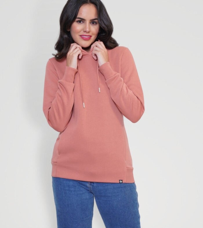 Women Fleece Hoodie Sweatshirt | Salmon Pink | Pronk