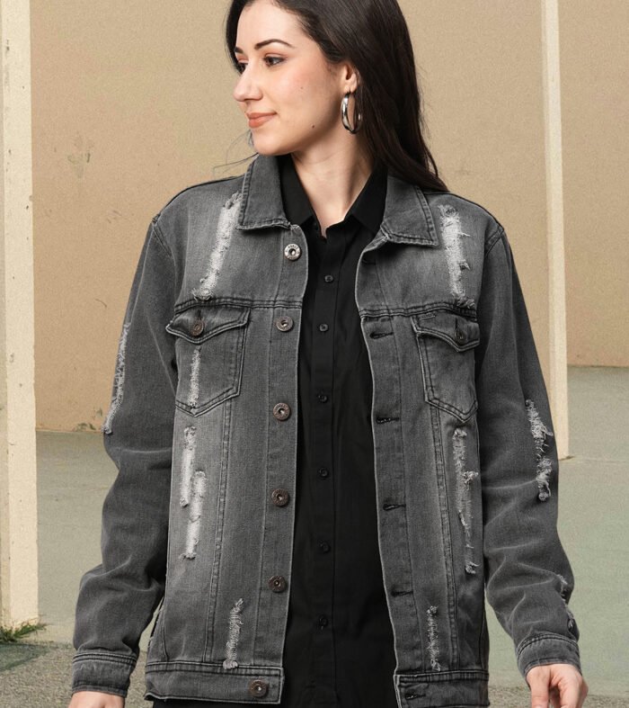 Distress Women jacket - Black