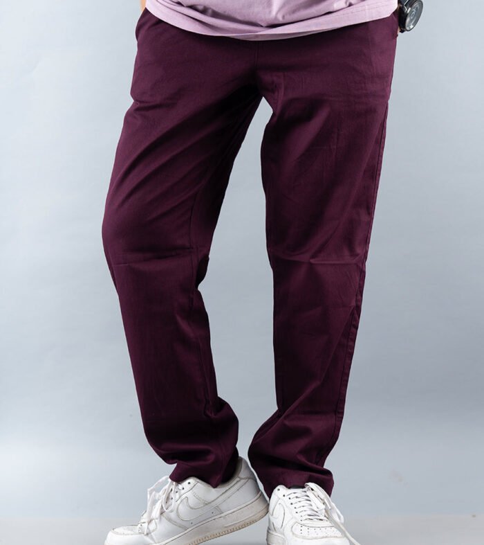 Cotton Pants For Women - Wine