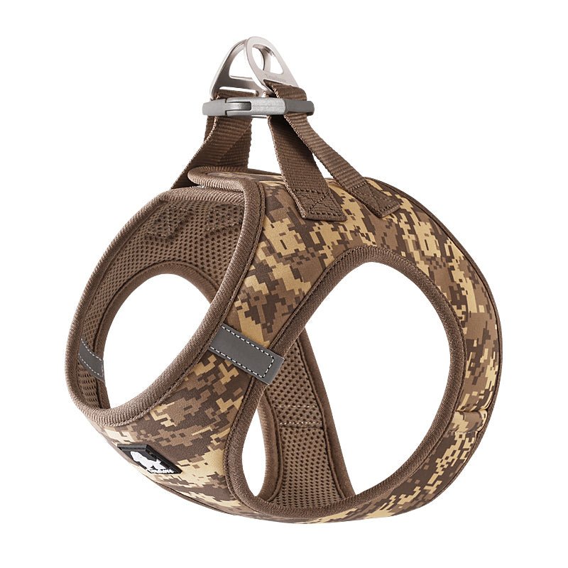 Truelove Floral Printed Breathable Air Mesh Harness with Dual D Rings for Cats & Small Dogs (Brown)