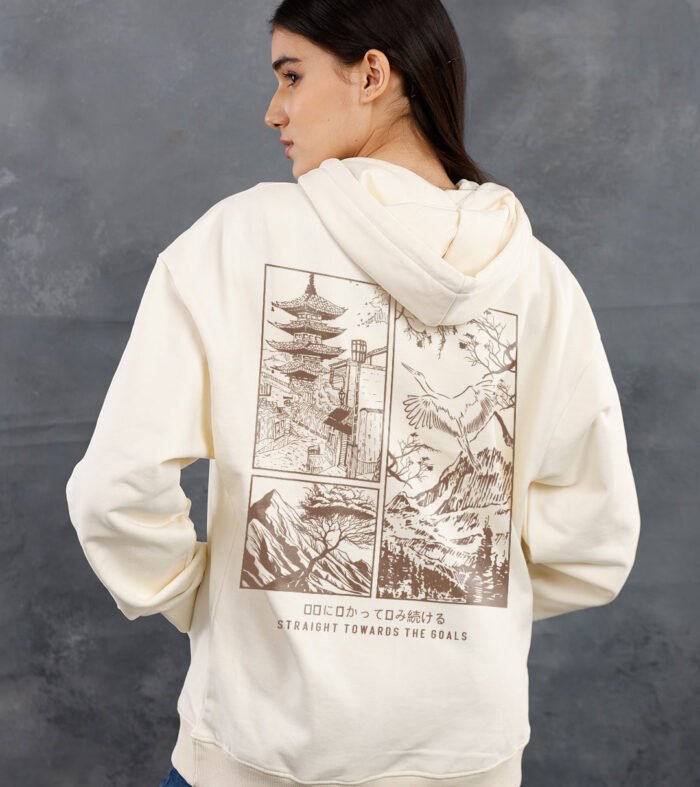 Majestic View Women Drop Shoulder Premium Terry Hoodie
