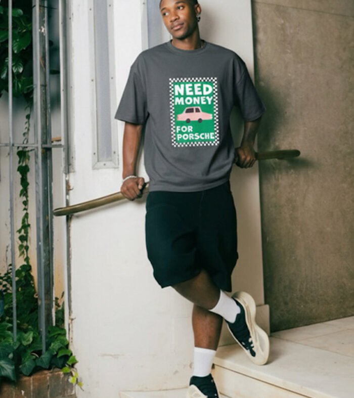 NEED MONEY Men Premium Oversized Terry T-shirt