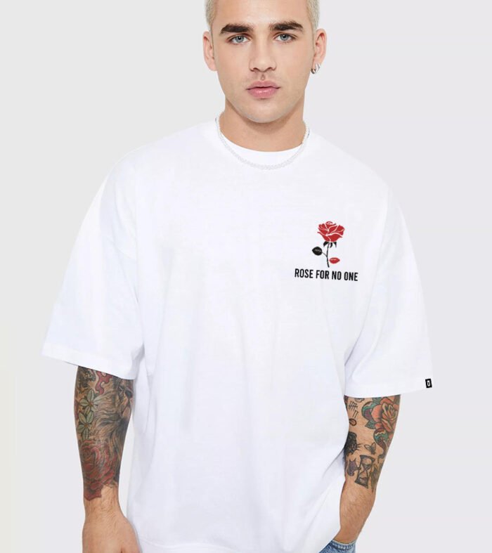 Rose for No One Men Oversized T-Shirt - White