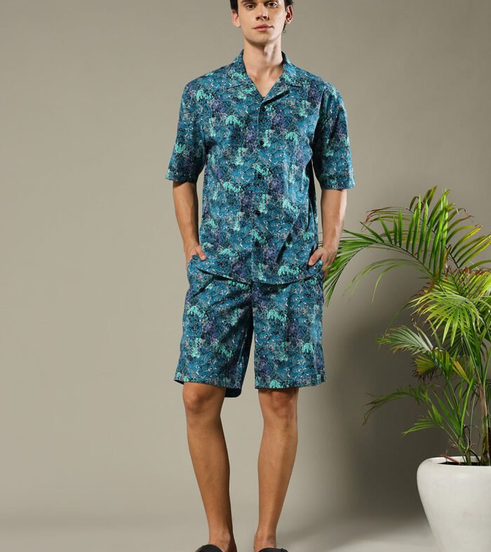 Men Premium Cotton Twill Co-ord Set – Basil Green