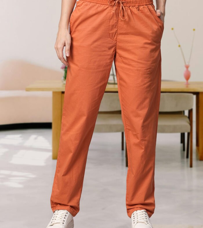 Cotton Pant for Women - Orange