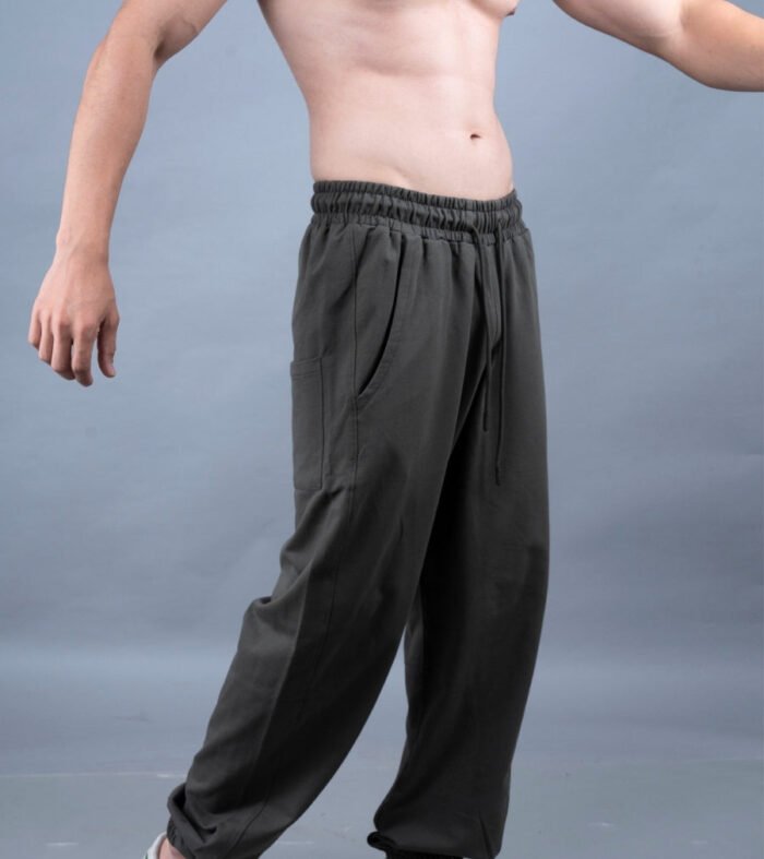 Men Premium Terry Loose Fit Joggers - Olive Green