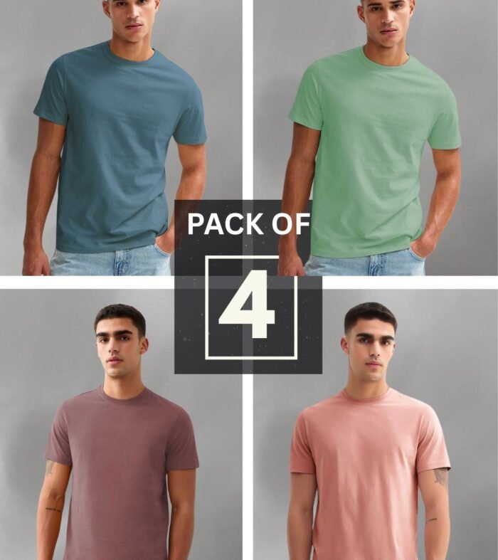 Solid Half Sleeve T Shirt Men Combo Pack Of 47