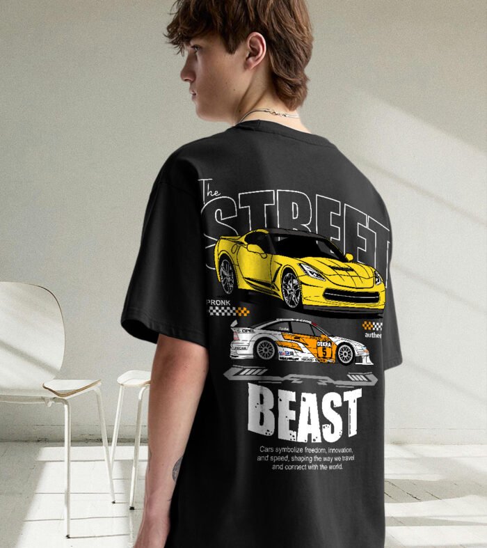 Street Beast Men Graphic Oversized Printed T-shirt