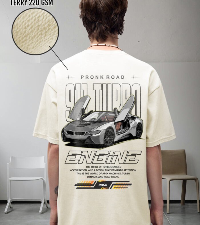 Road 911 Turbo Men Oversized Terry T-Shirt