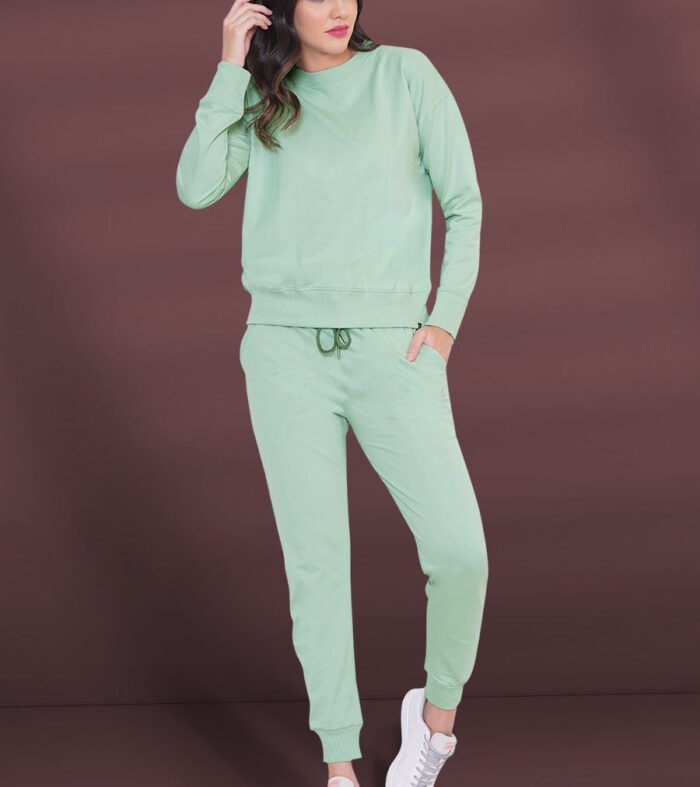 French Terry Jogger for Women: Coral Green