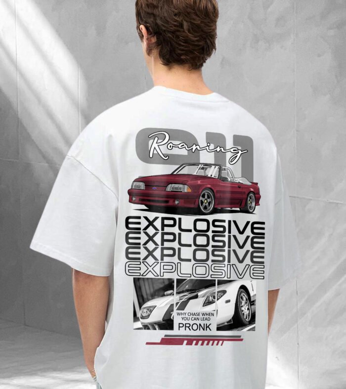 Explosiv Men Graphic Printed Oversized T Shirt