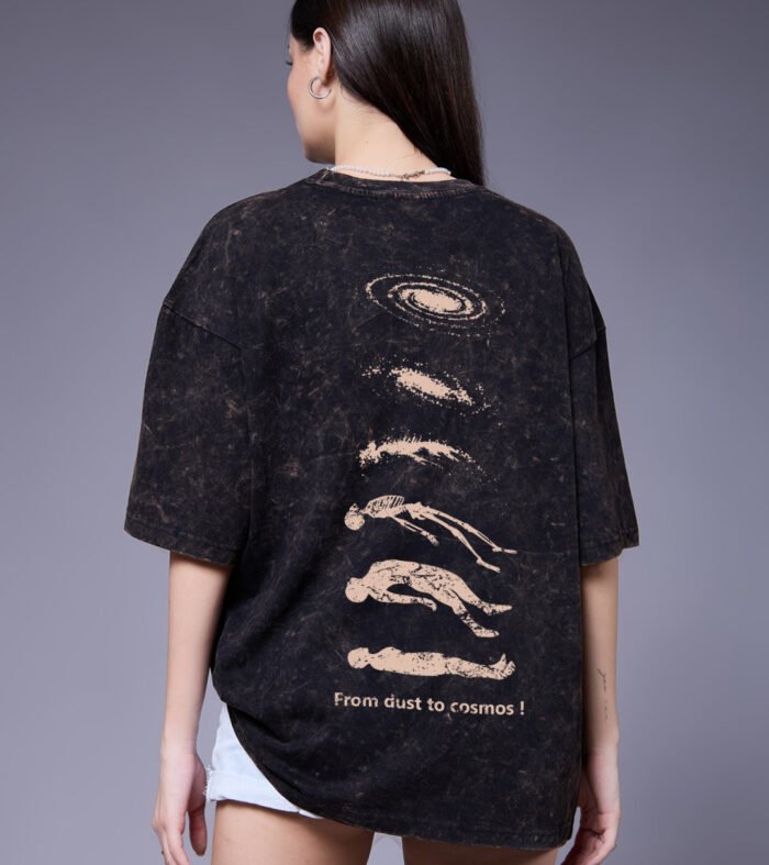 Evolve Women Retro Wash Printed Oversized T-Shirt