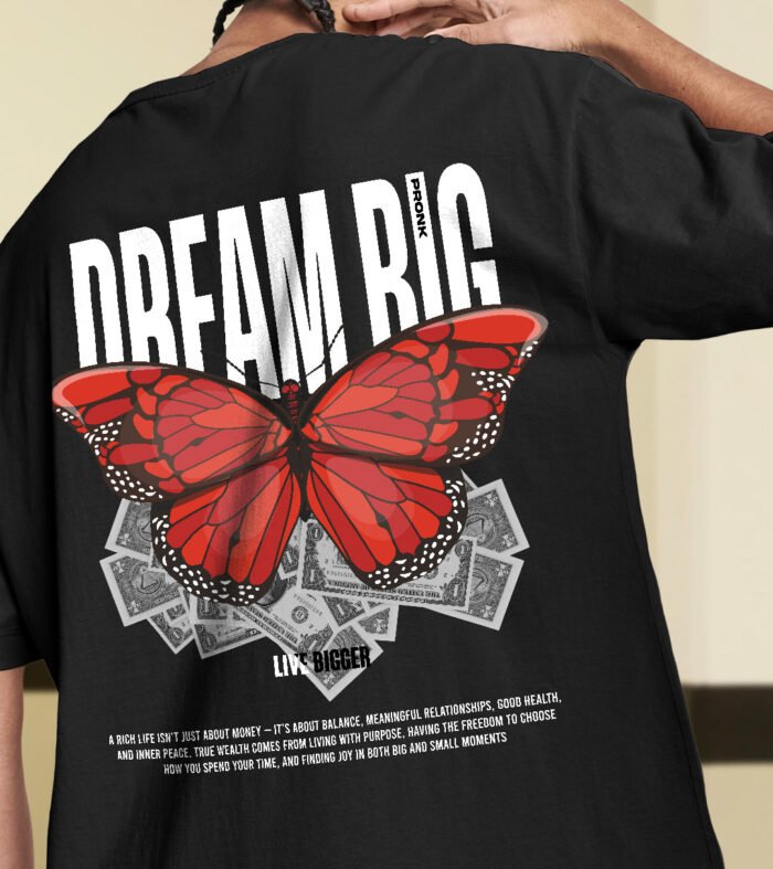 Dream Big Men Printed Oversized  T-Shirt