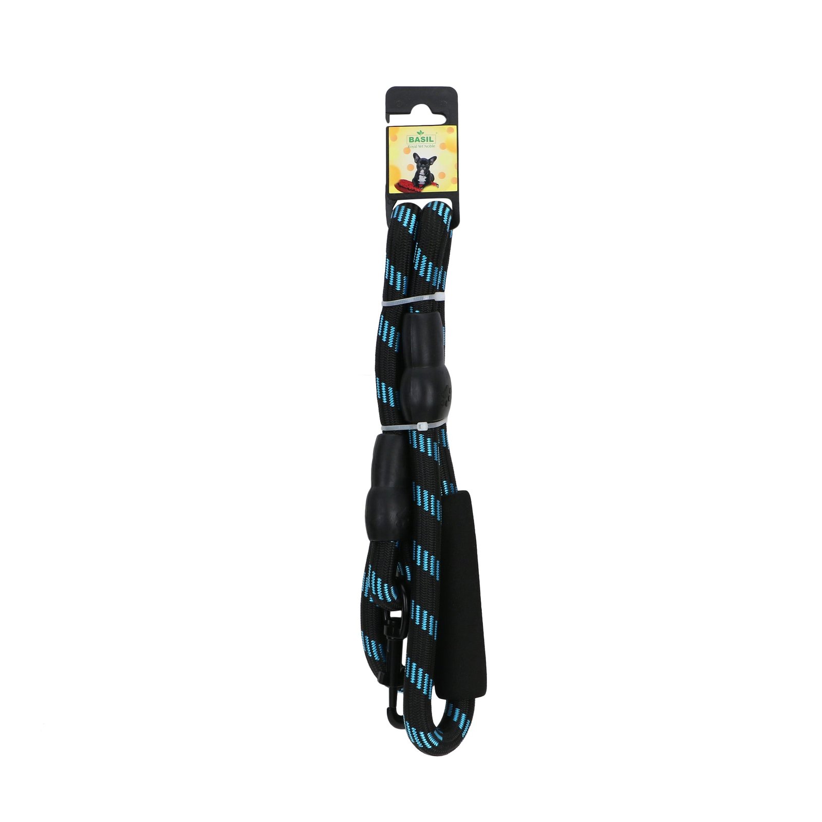 Basil Rope Leash for Dogs (Black/Blue)