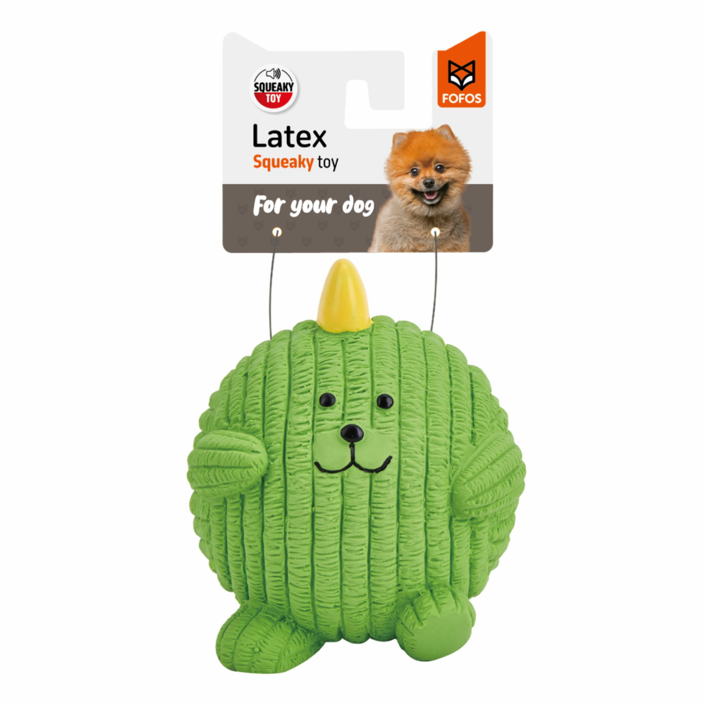 Barkbutler x Fofos Latex Dinosaur Ball Squeaky Toy for Dogs (Green)