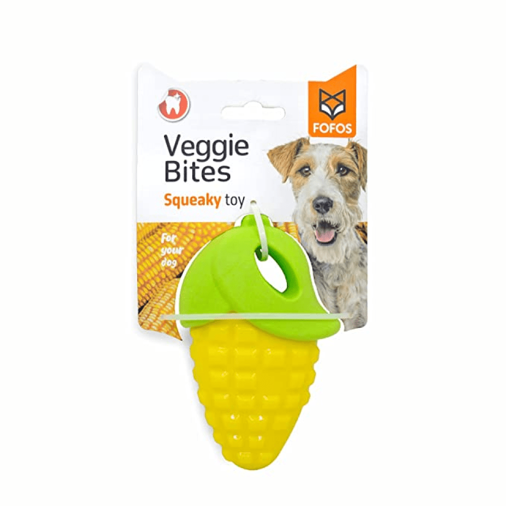 Barkbutler x Fofos Vegi Bites Corn Squeaky Toy for Dogs