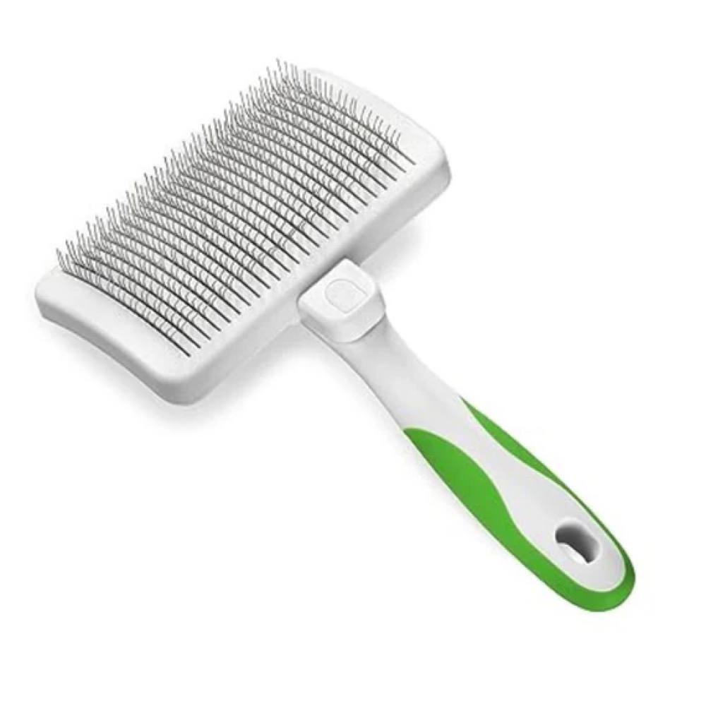 Andis Self Cleaning Slicker Brush for Dogs and Cats (White/ Lime Green)