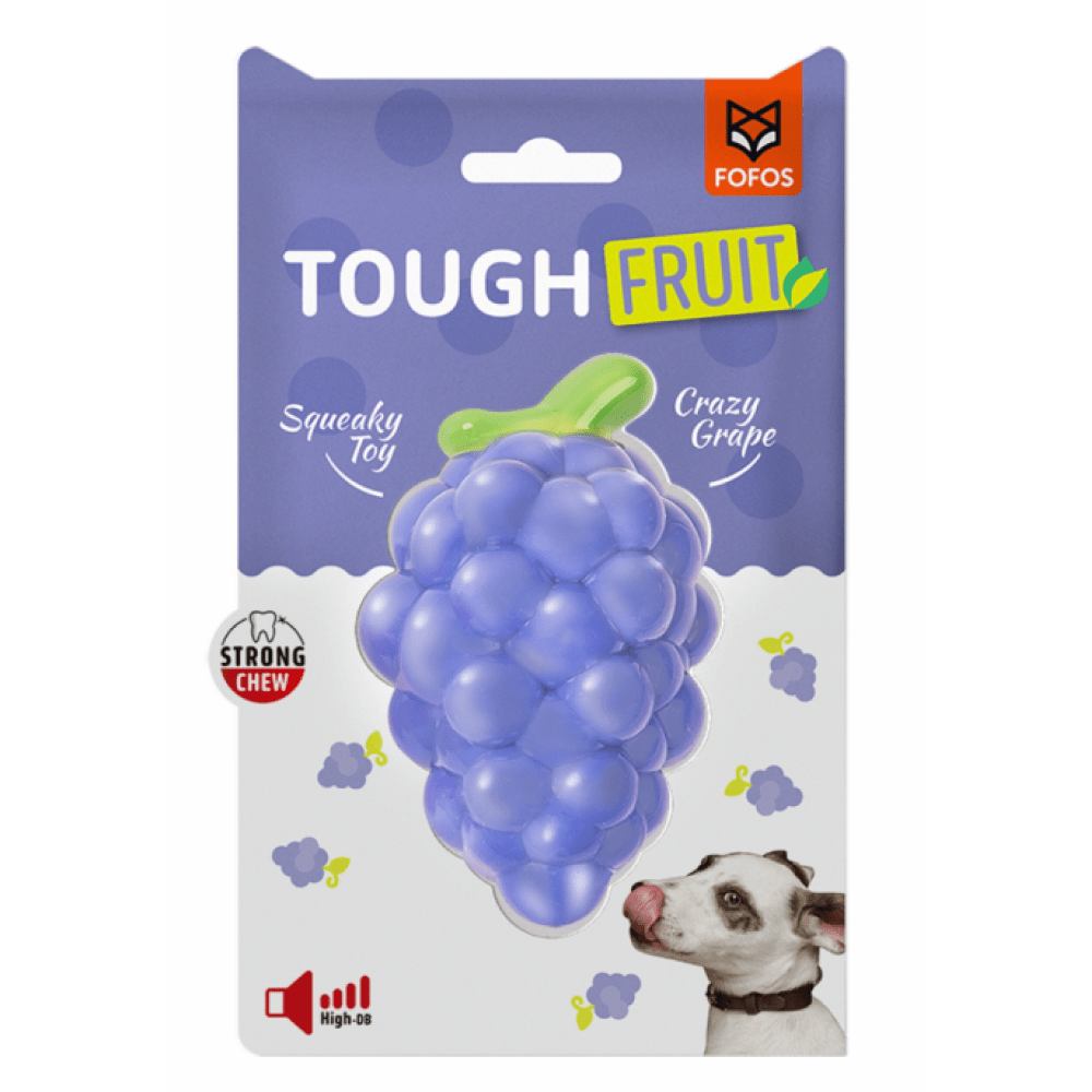 Barkbutler x Fofos Crazy Grape Squeaky Chew Toy for Dogs | For Medium Chewers (Blue)