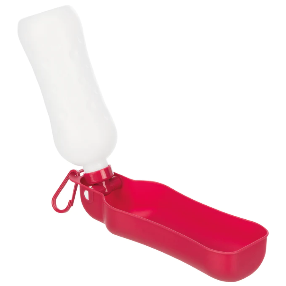 Trixie Travel Bottle with Bowl for Dogs and Cats (Red)