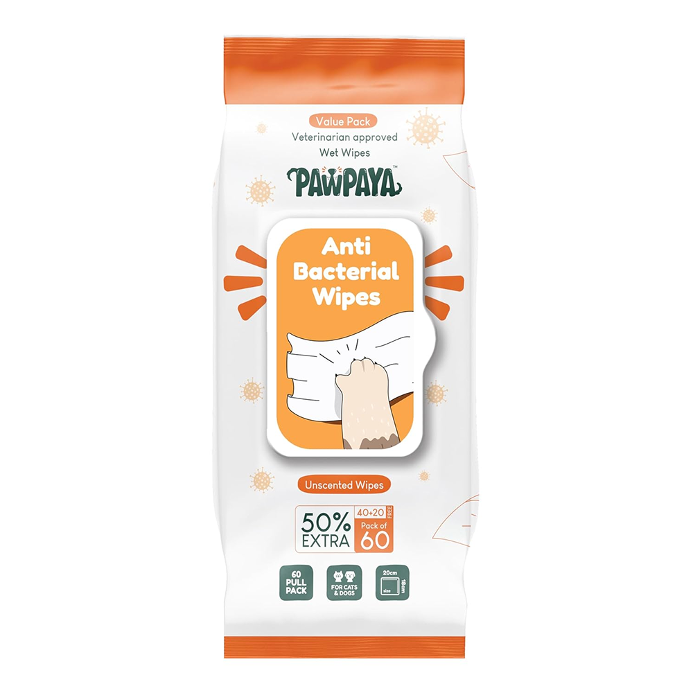 Pawpaya  Antibacterial wipes for Dogs and Cats