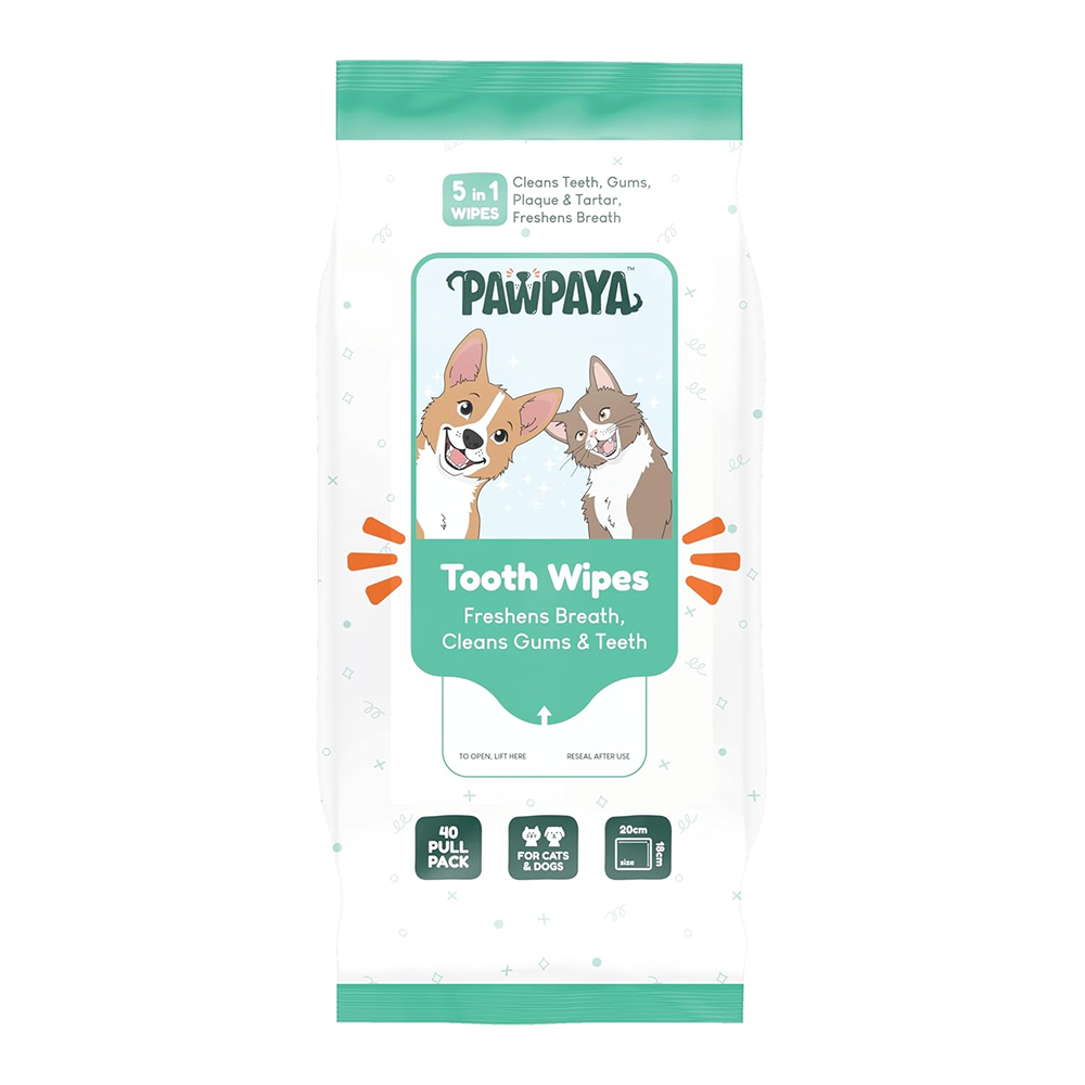 Pawpaya Tooth Wipes for Dogs and Cats