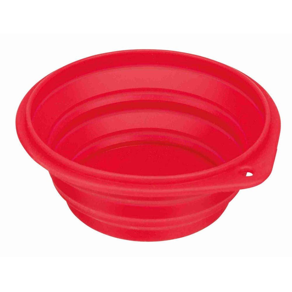 Trixie Foldable Travel Silicon Bowl for Dogs and Cats (Red)