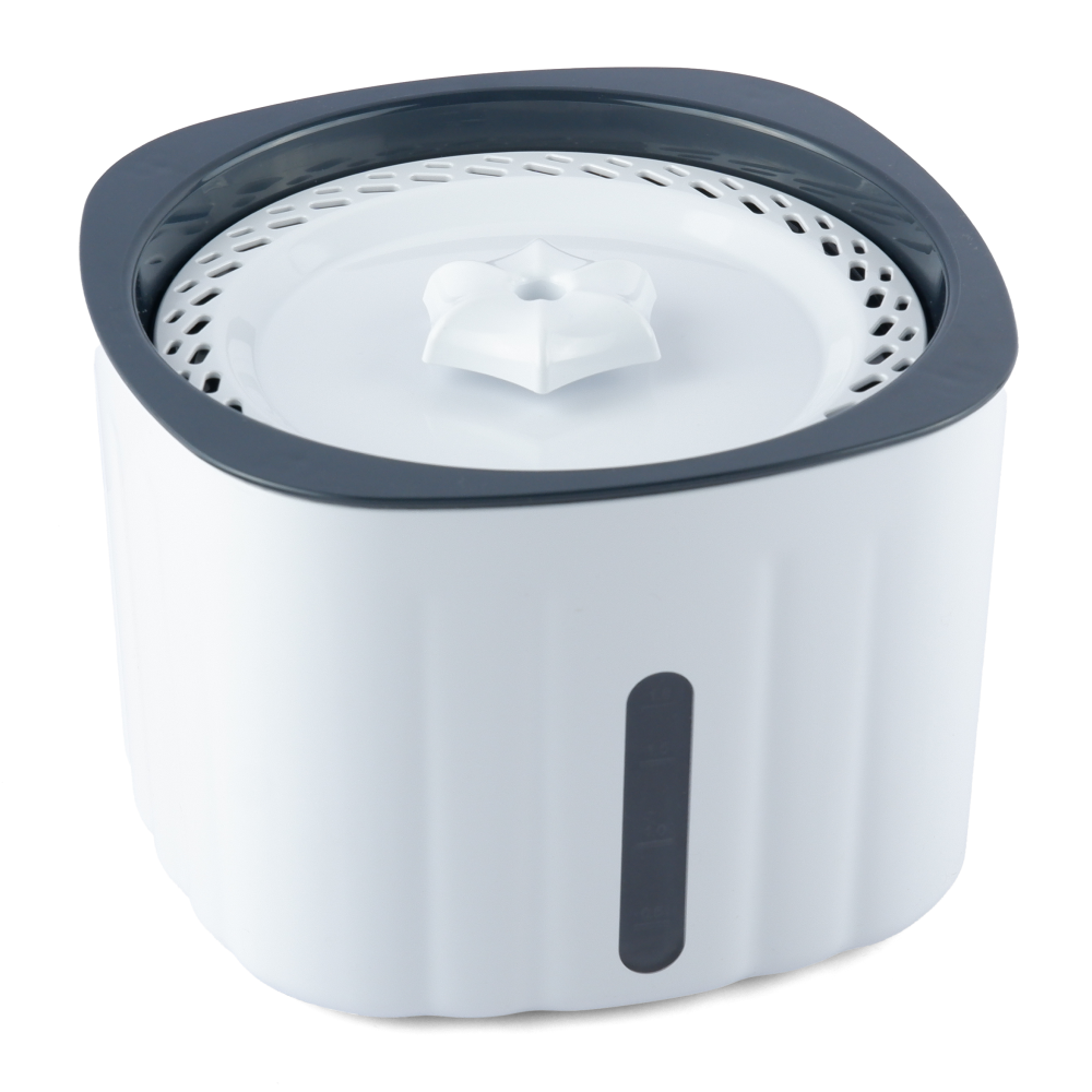 Trixie Water Drinking Fountain Flower for Dogs and Cats (White and Grey)