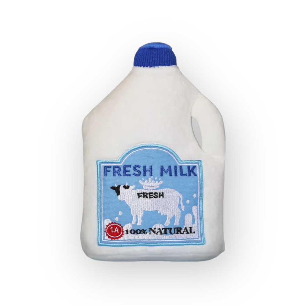 Talking Dog Club Milk Carton Plush Toy for Dogs (White)