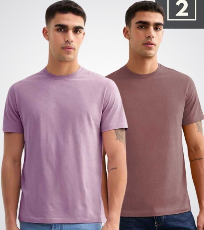 Solid Half Sleeve T-Shirt Men Combo - pack of 2