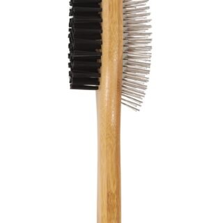 M PETS Bamboo Ball Pin Double Sided Grooming Brush for Dogs and Cats (Brown)
