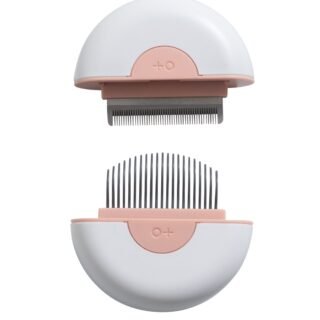 M PETS 2 in 1 Mini Comb for Long Haired Dogs and Cats (Pink)