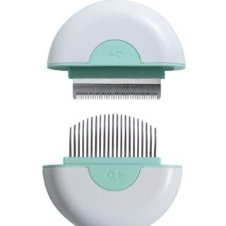 M PETS 2 in 1 Mini Comb for Short Haired Dogs and Cats (Mint Green)