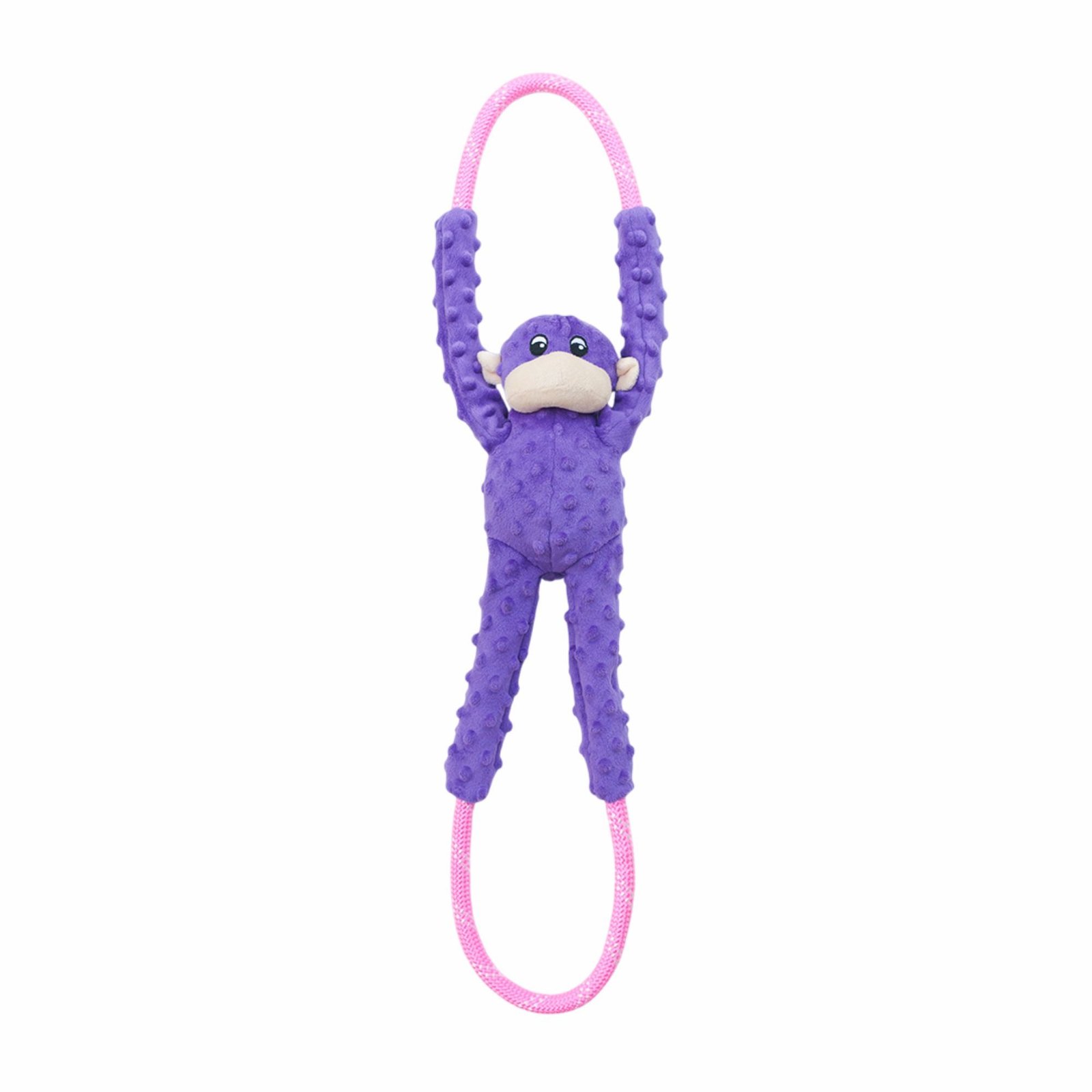 Zippy Paws RopeTugz Monkey Purple Plush Toy for Dogs