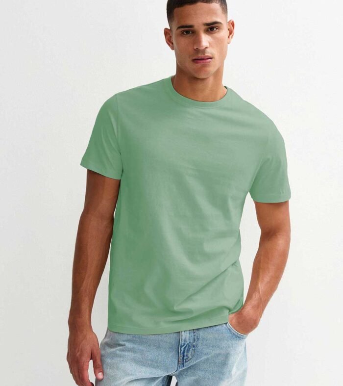 Solid Men Half Sleeve T Shirt Mint Green