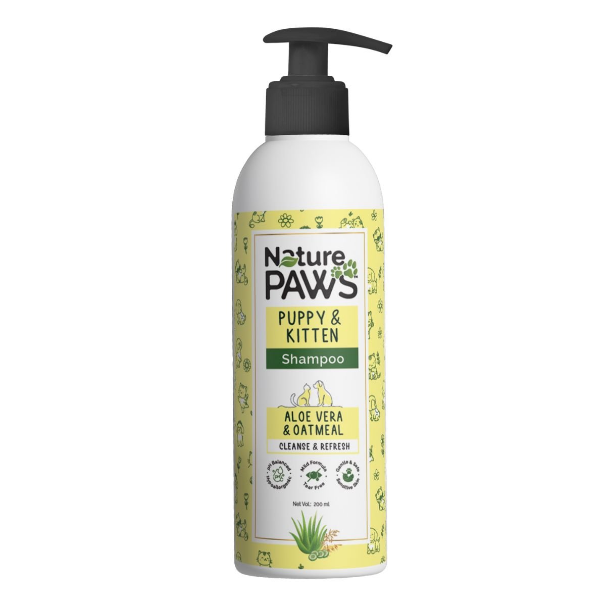 NaturePAWS Aloe Vera, Cucumber & Oatmeal Shampoo & Conditioner for Puppy & Kitten