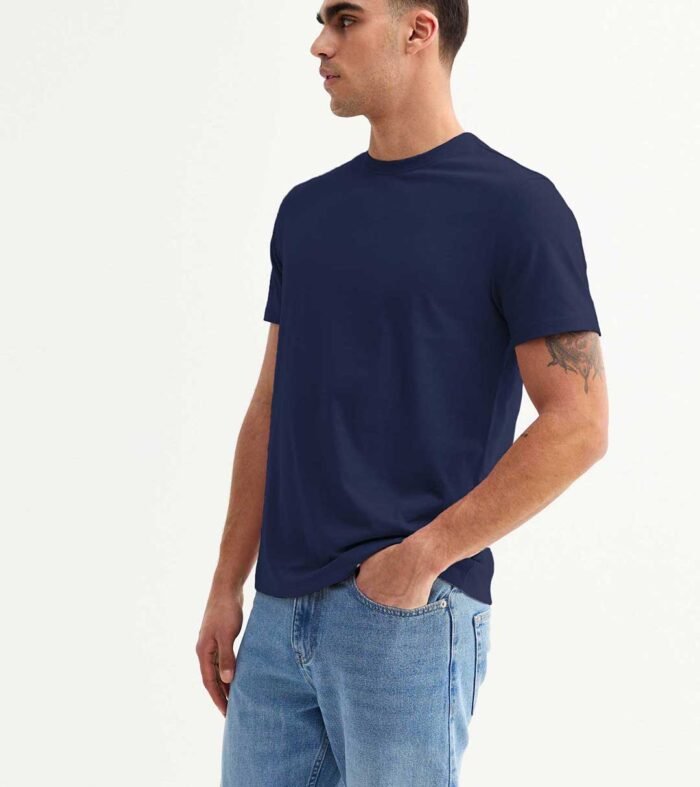 Solid Men Half Sleeve T-Shirt - Classic Navy