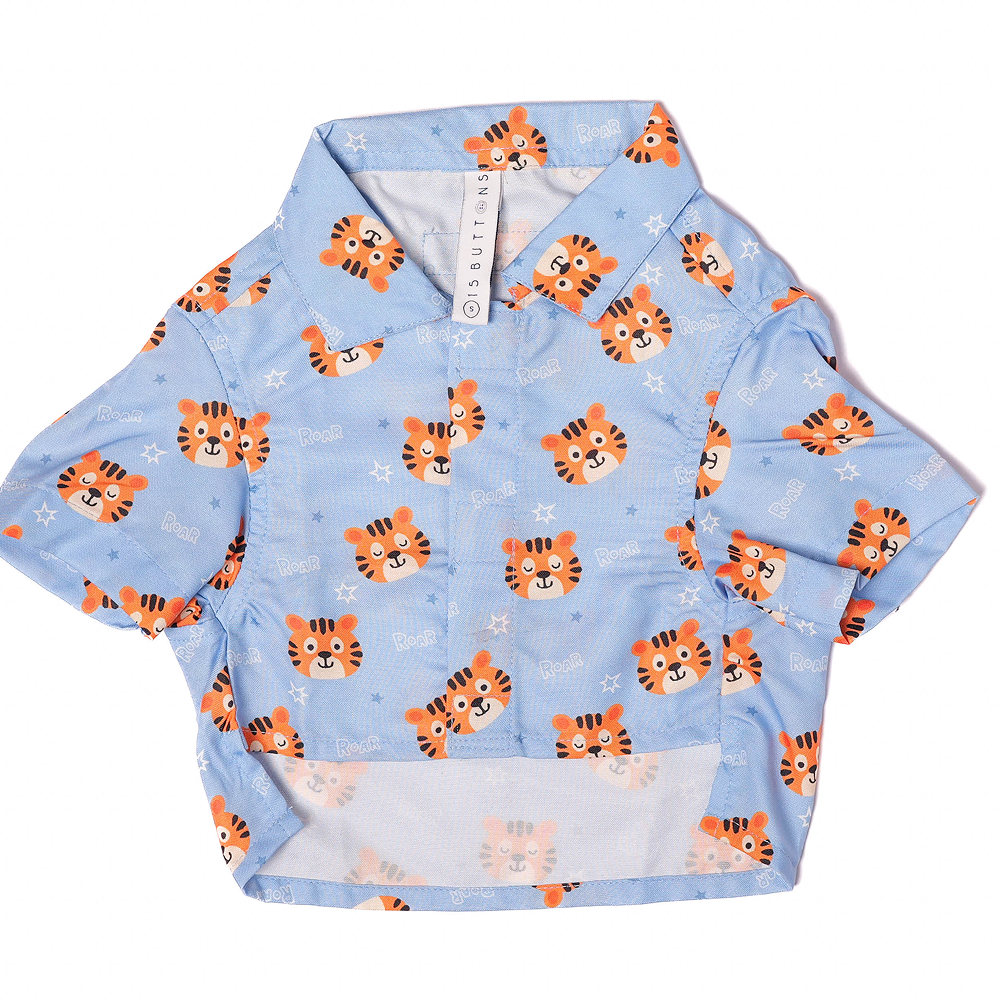 15 Furries Tiger Shirt for Cats (Orange and Blue)