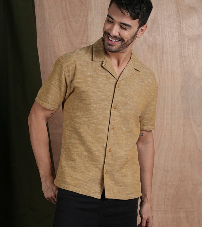Men's Half Sleeves Shirt - Khaki