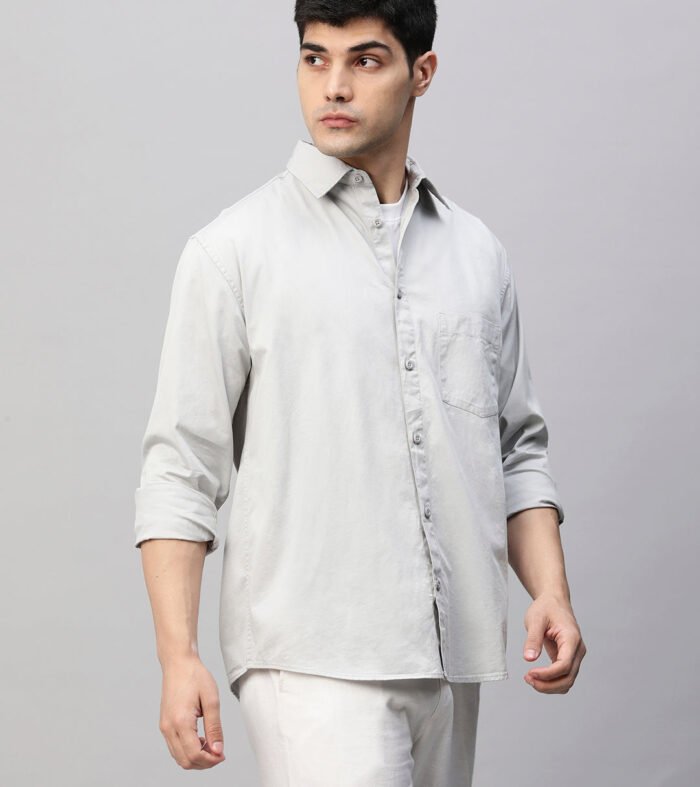 Mens Full Sleeve Shirt - Ash Grey