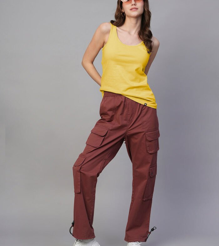 Solid Women Tank Top - Pineapple Yellow