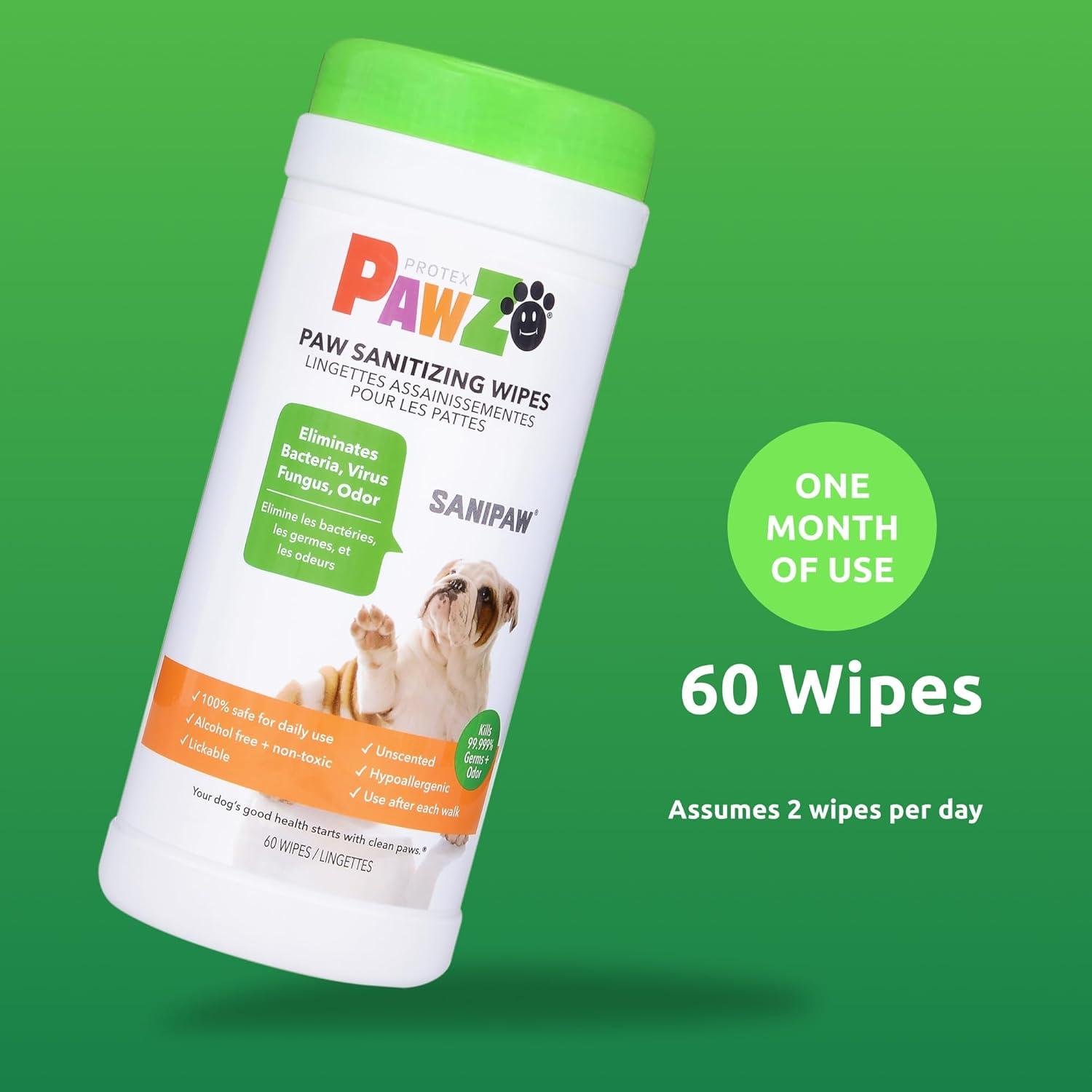 PawZ SANIPAW Wipes for Dogs (White)